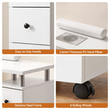 Artiss Manicure Table Nail Desk with Built-in Dust Collector Beauty Salon Station Drawers Shelves Wrist Cushion Wheels White - Low Angle