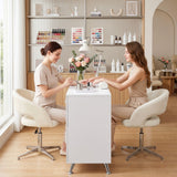 Artiss Manicure Table Nail Desk with Built-in Dust Collector Beauty Salon Station Drawers Shelves Wrist Cushion White - Extra Image