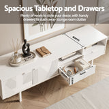 Artiss TV Unit Entertainment Unit Storage Cabinet Drawer 200cm White - Close-Up Angle