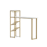 Artiss Bar Table Dining Storage Shelf Wine Rack Home Kitchen Office Desk Gold - Side View