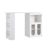 Artiss Bar Table Storage Cabinet Dining Wine Rack Home Office Desk Extendable - Side View