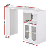 Artiss Bar Table Storage Cabinet Dining Wine Rack Home Office Desk Extendable - Top-Down View