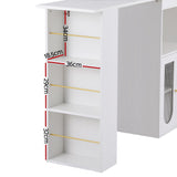 Artiss Bar Table Storage Cabinet Dining Wine Rack Home Office Desk Extendable - 45-Degree Angle