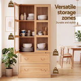 Artiss Buffet Sideboard Cabinet 180cm Hutch Storage Kitchen Drawer Door Wood - 45-Degree Angle