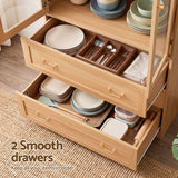 Artiss Buffet Sideboard Cabinet 180cm Hutch Storage Kitchen Drawer Door Wood - Close-Up Angle
