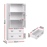 Artiss Buffet Sideboard 180cm Hutch Storage Cabinet Kitchen Drawer Door White - Side View