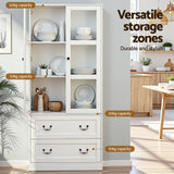 Artiss Buffet Sideboard 180cm Hutch Storage Cabinet Kitchen Drawer Door White - 45-Degree Angle