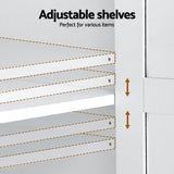Artiss Buffet Sideboard 180cm Hutch Storage Cabinet Kitchen Drawer Door White - Rear View
