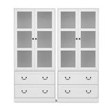 Artiss Buffet Sideboard Cabinets X2 180cm Hutch Storage Kitchen Clear Door White - Top-Down View
