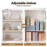 Artiss Buffet Sideboard Cabinets X2 180cm Hutch Storage Kitchen Clear Door White - Rear View