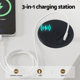 Artiss Buffet Sideboard Cabinet LED Clear Door Kitchen Storage Drawers White - Close-Up Angle