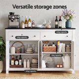 Artiss Buffet Sideboard Storage Cabinet Kitchen Cupboard 2 Drawers 140CM Black - 45-Degree Angle