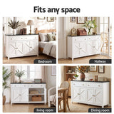 Artiss Buffet Sideboard Storage Cabinet Kitchen Cupboard 2 Drawers 140CM Black - Extra Image