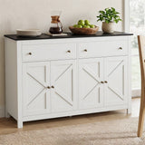Artiss Buffet Sideboard Storage Cabinet Kitchen Cupboard 2 Drawers 140CM Black - Extra Image