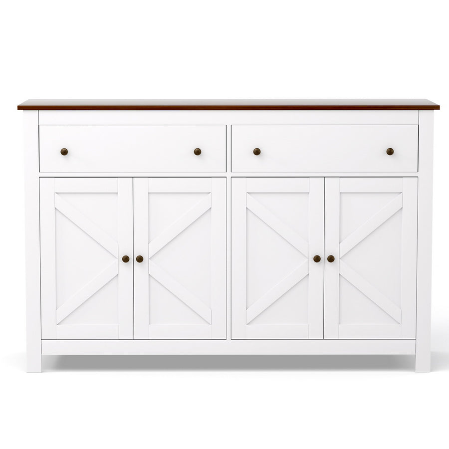 Artiss Buffet Sideboard Storage Cabinet Kitchen Cupboard 2 Drawers 140CM White