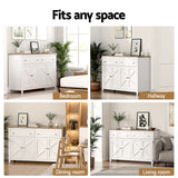 Artiss Buffet Sideboard Storage Cabinet Kitchen Cupboard 2 Drawers 140CM White - Extra Image