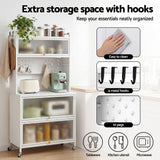 Artiss Kitchen Cabinet Storage Shelves Pegboard Cupboard Sideboard 80CMX164CM - Rear View