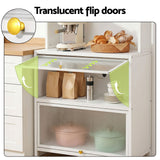 Artiss Kitchen Cabinet Storage Shelves Pegboard Cupboard Sideboard 80CMX164CM - Close-Up Angle