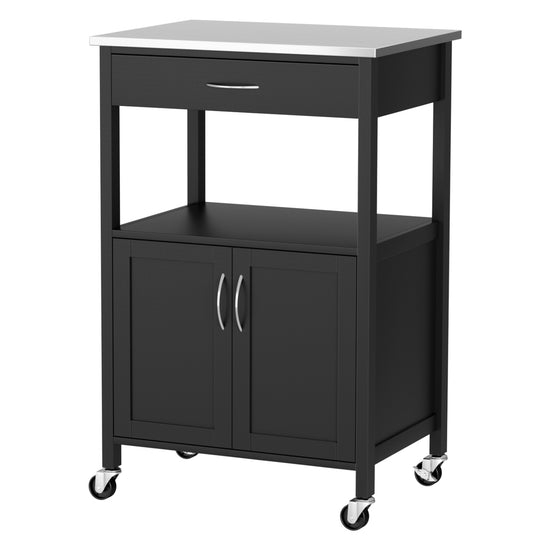 Artiss Kitchen Island Trolley Rolling Serving Cart Storage Drawer Cupboard 60cm