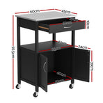 Artiss Kitchen Island Trolley Rolling Serving Cart Storage Drawer Cupboard 60cm