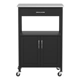 Artiss Kitchen Island Trolley Rolling Serving Cart Storage Drawer Cupboard 60cm - Top-Down View