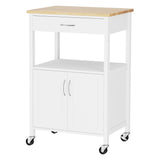 Artiss Kitchen Island Trolley Rolling Serving Cart Storage Drawer Cupboard 60cm