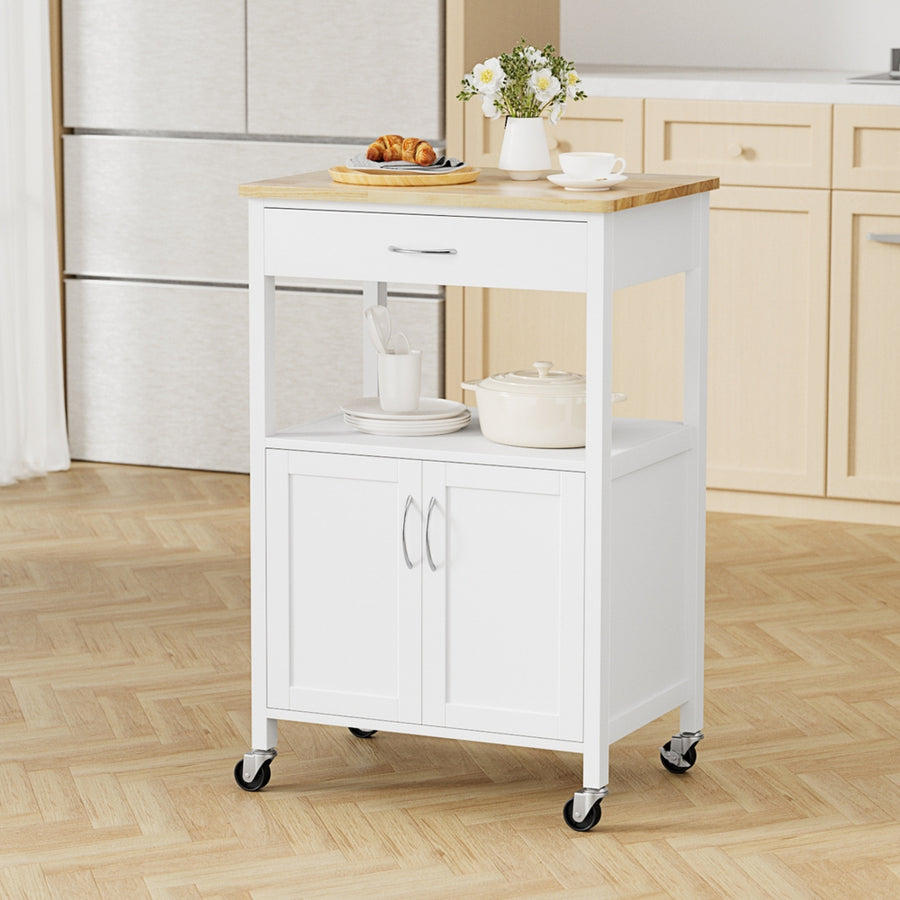 Artiss Kitchen Island Trolley Rolling Serving Cart Storage Drawer Cupboard 60cm