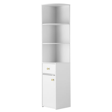Artiss 3 Tiers Bookshelf with Storage Drawer and Cabinet White, Storage