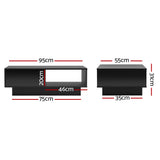 Artiss Coffee Table Led Lights Black - Front View