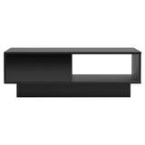 Artiss Coffee Table Led Lights Black - Side View