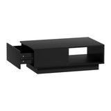Artiss Coffee Table Led Lights Black - Close-Up Angle