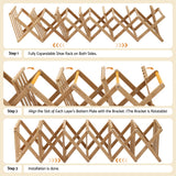 Artiss 7 Tier Bamboo Foldable Shoe Rack Organizer Entryway - Close-Up Angle