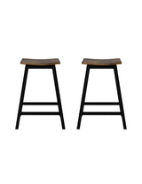 Artiss Bar Stools Set of 2 Kitchen Counter Stools Wooden Industrial Rustic Brown