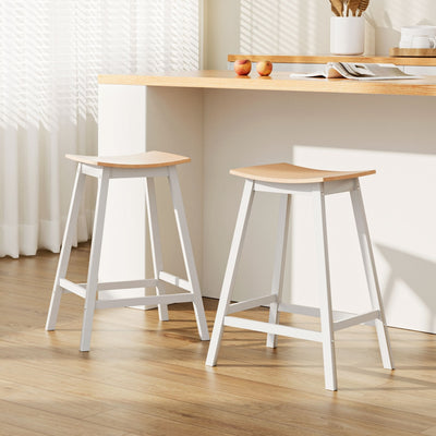 Artiss 2x Bar Stools Wooden Chairs Oak
