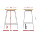 Artiss 2x Bar Stools Wooden Chairs Oak, image 2