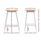 Artiss 2x Bar Stools Wooden Chairs Oak - Front View