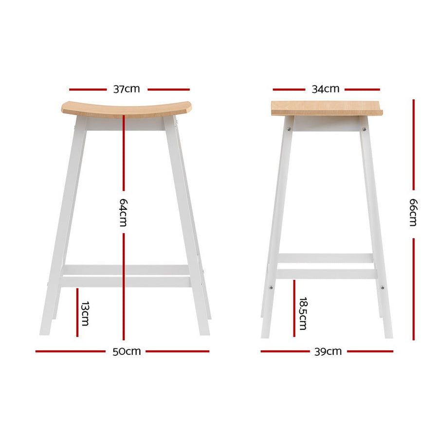 Artiss 2x Bar Stools Wooden Chairs Oak, image 2