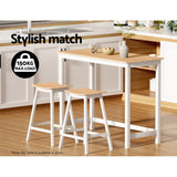 Artiss 2x Bar Stools Wooden Chairs Oak - Top-Down View