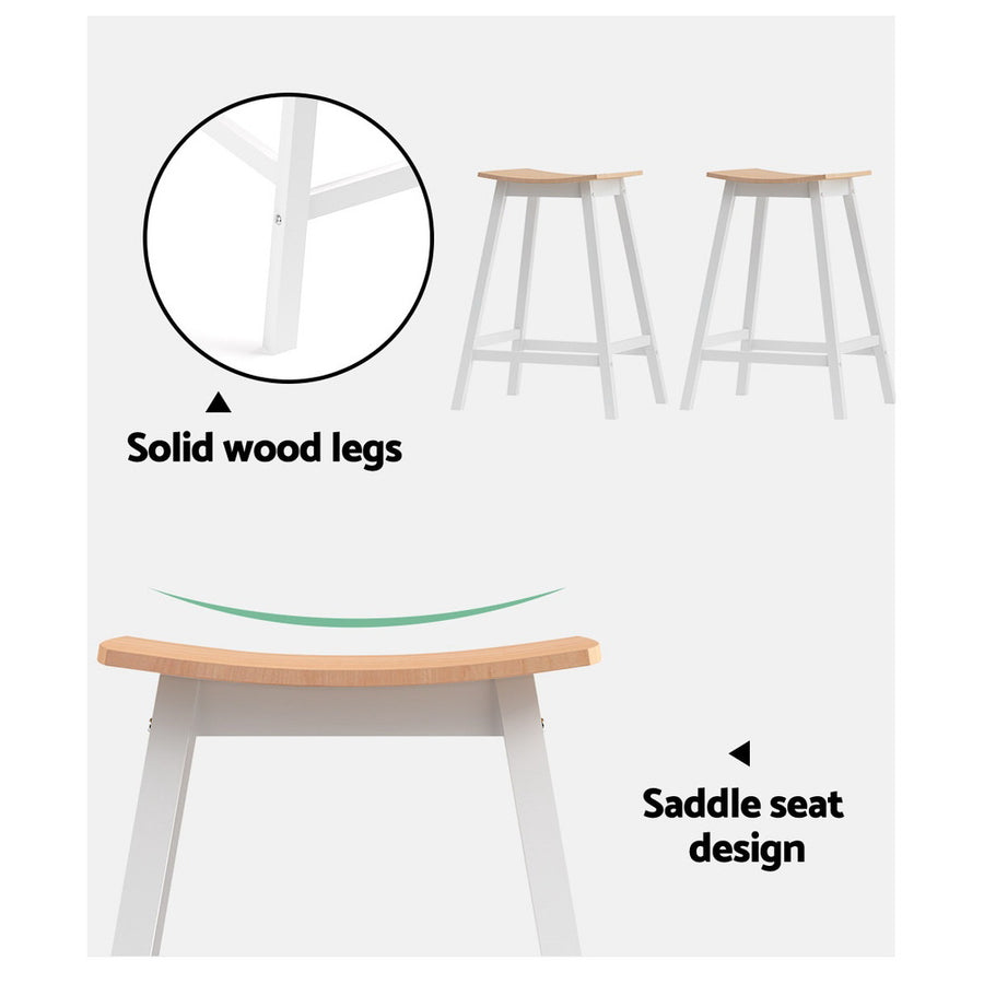 Artiss 2x Bar Stools Wooden Chairs Oak, image 5