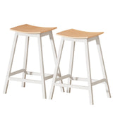 Artiss 2x Bar Stools Wooden Chairs Oak - Close-Up Angle