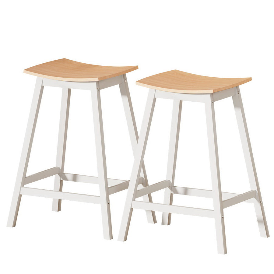 Artiss 2x Bar Stools Wooden Chairs Oak, image 7