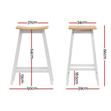 Artiss 4x Bar Stools Wooden Chairs Oak - Front View