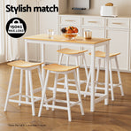 Artiss 4x Bar Stools Wooden Chairs Oak, image 4