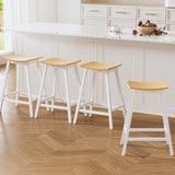 Artiss 4x Bar Stools Wooden Chairs Oak - Close-Up Angle
