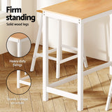 Artiss Bar Table and Stools Set Dining Desk Solid Wood Kitchen Chairs Cafe Pub - 45-Degree Angle
