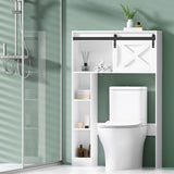 Artiss Bathroom Cabinet Over the Toilet Storage Organiser Laundry Shelf 128cm - Low Angle