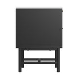 Stylish Black Bedside Table with 2 Drawers for Enhanced Bedroom Organization - Top-Down View