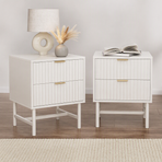 Artiss 2X Bedside Table White Nightstand 2 Drawers