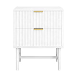Artiss 2X Bedside Table White Nightstand 2 Drawers - Top-Down View