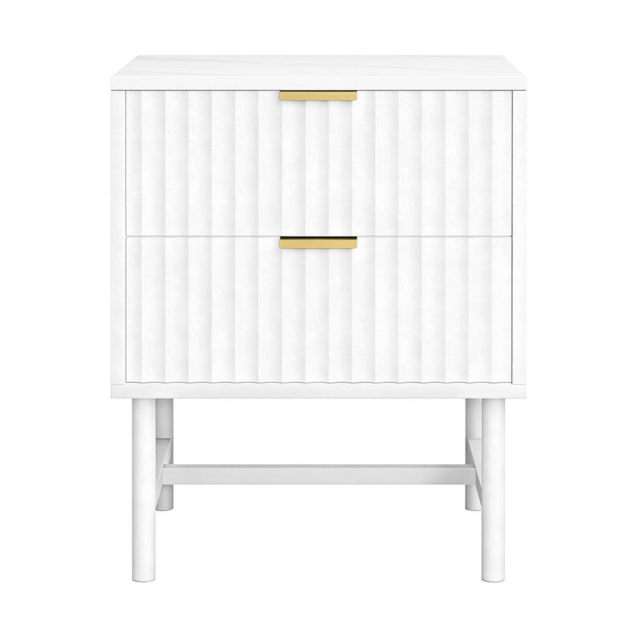 Artiss 2X Bedside Table White Nightstand 2 Drawers